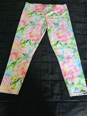 BERRY JANE Floral Print Capris - Pink & Green, Blue, Yellow, XL, NEW No Tag